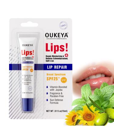 Medicated Lip Balm w/Organic & 100% Natural Ingredients Squeeze Tube Lip Butter SPF 25+ Long-Lasting Moisturizing Overnight Lip Mask Gentle Exfoliation Extreme Dry Lips Treatment