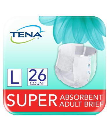 Tena Adjustable Incontinence Briefs Super Absorbency Large Waist 26 Count incontinence protector
