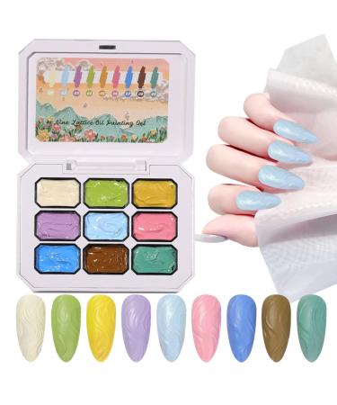 Solid Gel | 9 Color Manicure Gel | 3D Stackable Glue Paint for French Tips and Home Manicures