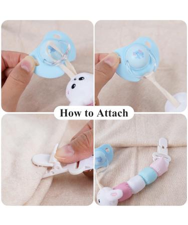 Lovvie & Joy Pacifier Clip | Gender-Neutral Stuffed Animal Pacifier Clips (2 Pack) | Fits Most Pacifiers | Caterpillar and Rabbit Design - Buy Online on GoSupps.com