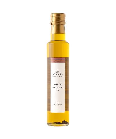 Zibari - White Truffle Oil - 8.4 FL Oz - With White Truffle Pieces - Gourmet - Product from Italy - Non GMO - Artisanal - Chef Approved - Kitchen - International Cuisine