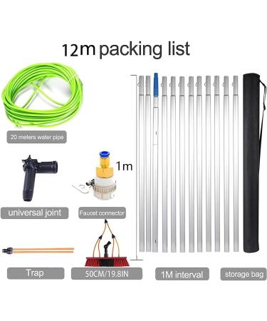 photovoltaic cleaner window cleaning pole Water Fed Pole Kit 20ft Length Water Fed Brush W/Squeegee 6m Water Fed Cleaning System 3-in-1 Aluminum Outdoor Window Cleaner Hose Cleaning Tool 4m/13ft - Buy Online on GoSupps.com