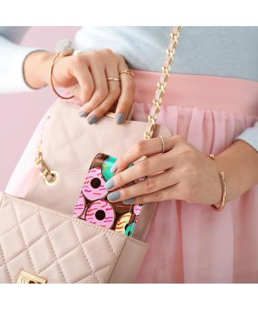 Buy Leather Lipstick Case Organizer with Mirror - Mini Lipstick Holder Bag | Chocolate Strawberry Donuts Design - Buy Online on GoSupps.com
