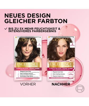 L'Or al Paris Excellence Cream Hair Color - 100% Gray Coverage 5 Light Brown - 3 x 268g Pack | International Shipping Available - Buy Online on GoSupps.com