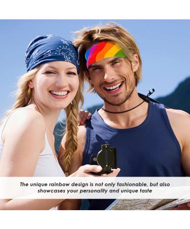 3 Pieces Of Rainbow Headbands Clothing Accessories Rainbow Hair Accessories Colorful Square Scarves Scarf Headbands - Buy Online on GoSupps.com