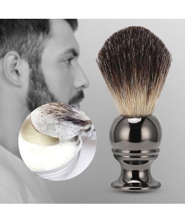 Portable Stainless Steel Shaving Brush (Gun Color) for Men | Premium Beard & Salon Brush - Buy Online on GoSupps.com