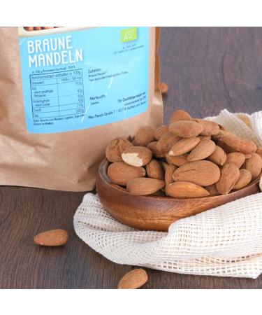 Organic Brown Almonds - 1 kg | Guara Almonds from Spain | Plastic-Free & Eco-Friendly Packaging | s ssundclever.de - Buy Online on GoSupps.com