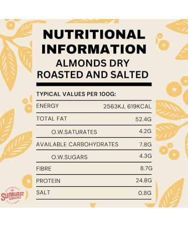 Sunburst Whole Almonds Dry Roasted & Sea Salted Non GMO (No Oil) 1kg - Buy Online on GoSupps.com