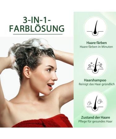 Shampooing colorant pour cheveux noirs pour hommes et femmes shampoing 3 en 1 shampoing pour cheveux gris (500 ml) - Buy Online on GoSupps.com