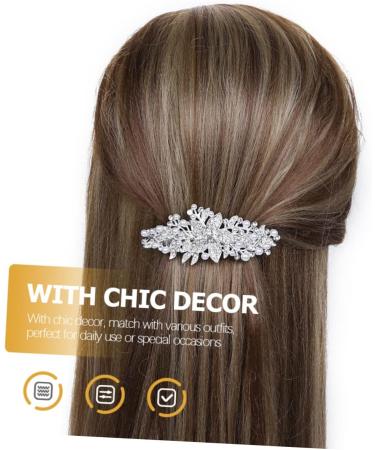 BELLIFFY Rhinestone Hair Clip Flower Hair Clip Hair Barrettes for Women Thick Hair Girl Headdress Hair Accessory Hairpin for Women Womens Barrettes for Hair Hair Clips Dipper Iron - Buy Online on GoSupps.com