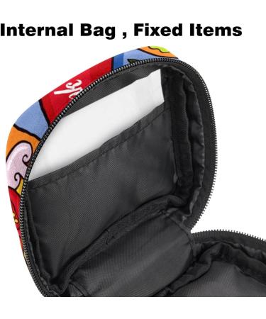 American Fat Food Pattern Menstrual Cup & Nursing Pad Holder - Multi-colored Sanitary Pads Bag for Teen Girls & Women | First Period Kit - Buy Online on GoSupps.com
