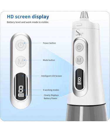 Sadat Cordless Rechargeable Oral Irrigator - 9 Modes 360 Nozzle LED Display IPX7 Waterproof | Shop Internationally - Buy Online on GoSupps.com