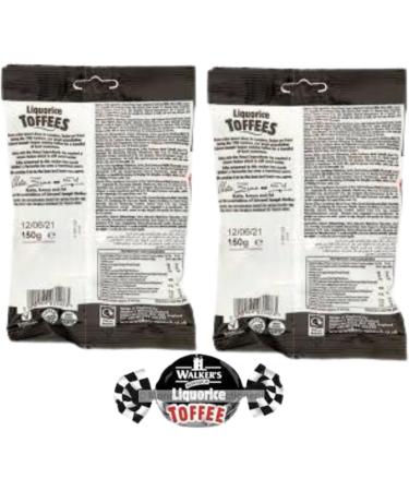 Toffee Sweets Bundle with Walkers Liquorice Flavour x 2 Bags 300g and Silver Window Lid Refillable On-the-Go Travel Tin - Buy Online on GoSupps.com