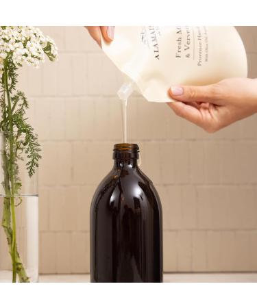 A LA MAISON Hand Soap Gift Set White Tea & Rose Refill Pouch Glass Hand Wash Eco-Friendly & Recyclable Plant-Based Biodegradable Made in France 16.9 fl oz Amber Collection - Buy Online on GoSupps.com