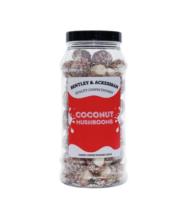 Coconut Mushrooms - (480g) Original Retro Coconut Mushrooms Sweets in a Gift Jar By Bentley & Ackerman Traditional Taste.