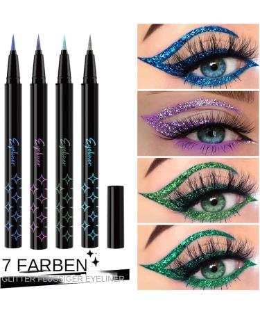 Glitter Liquid Eyeliner Glitter Eyeliner Pen Set Eyeliner Pen Glitter Beads Eyeliner Set Highly Pigmented Colorful Eyeliner Eyebrow Pen Durable Pen for Women and Girls - Buy Online on GoSupps.com