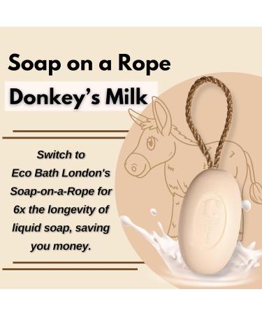 Eco Bath London Donkey s Milk Soap on a Rope 220g - Luxurious and Eco Friendly Body Wash Bar with Shea Butter Natural Shower Gel Bar for Smooth and Hydrated Skin Donkey's Milk - Buy Online on GoSupps.com