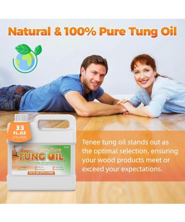 33 Fl Oz Pure Tung Oil - Waterproof Wood Finish for Food Safe Sealing & Protection | Strengthen Your Wood Projects - Buy Online on GoSupps.com