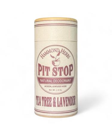 PIT STOP Deodorant - Aluminum-Free Plastic-Free All-Natural Odor Control (Tea Tree & Lavender)