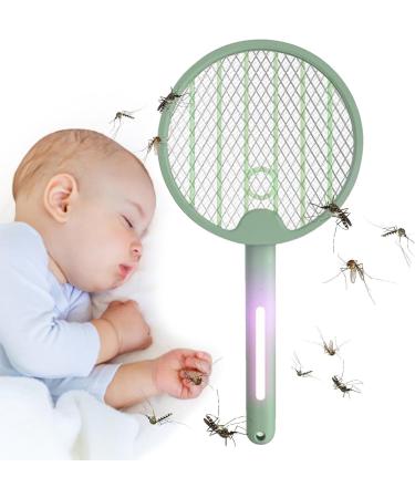 Fly Swatter Electric Zapper USB Rechargeable Electric Fly Swatter - Foldable Fly Swatter Racket 3000 Volts Fly for Buggs Fly Killers for Travel Outdoor Camping (Green) - Buy Online on GoSupps.com