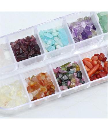 Natural Crystal Rough 12Color/Set Irregular Natural Nail Crystal Stone Sequins Charm Agate Gem Gravel DIY Nail Decoration Bead Crystal - Buy Online on GoSupps.com