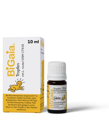 Bigaia drops 10ml with the natural lactic acid bacterium L. Reuteri to support the intestinal flora safe application for infants from birth 10 ml (1 Pack)