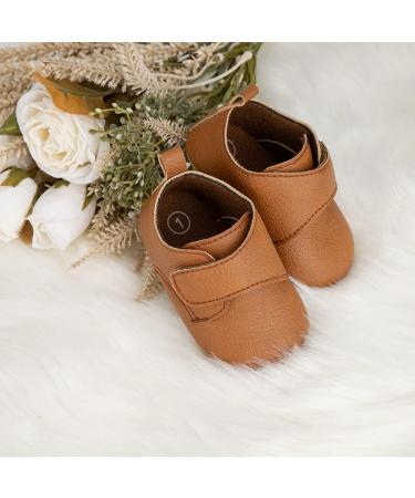 Sonsage Infant Baby Oxford Shoes | Anti-Slip Lace-Up Trainer for First Walkers | 6-12 Months | C Brown - Buy Online on GoSupps.com