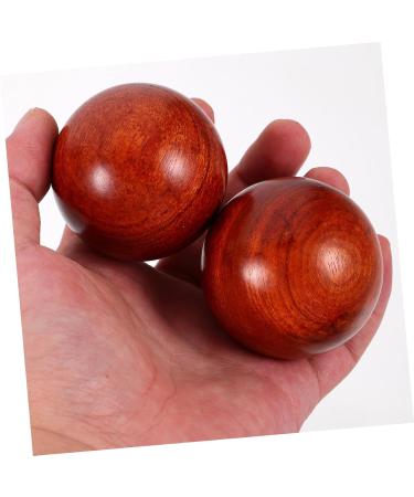 Kombiuda 2 Wooden Trade Manual Massage Balls - Health Exercise Toy - Baoding Stress Relief Bamboo Balls for Hand Muscle Stretching (5x5cm) - Buy Online on GoSupps.com