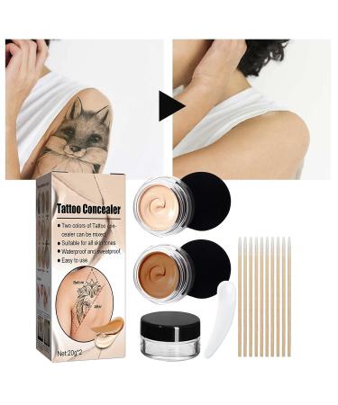 Tattoo Concealer Makeup Body Birthmark Scar Spots Waterproof Two Color Set - Brown One Size - Buy Online on GoSupps.com