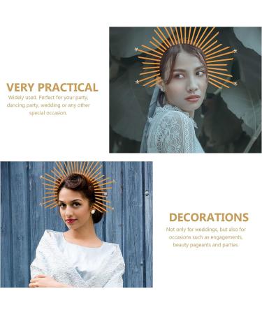 Minkissy Gold Spike Crown Halo Headband for Women - Halloween Costume Headpiece - Buy Online on GoSupps.com