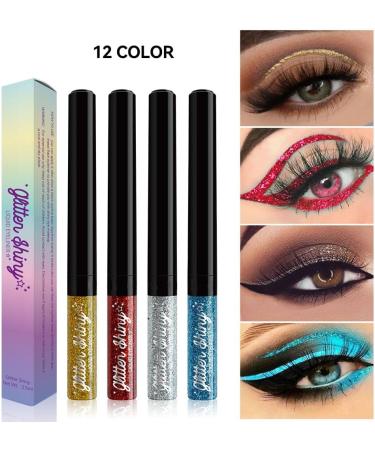 Pearlescent Eyeliner Liquid Glitter Eyeliner Eyeshadow Makeup Stage Show Makeup (Sea Blue) - Buy Online on GoSupps.com