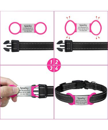 Tagme 2 Pack Personalized Dog Tags for Small & Medium Breeds - Engraved Bright Pink Custom ID Tags - Buy Online on GoSupps.com