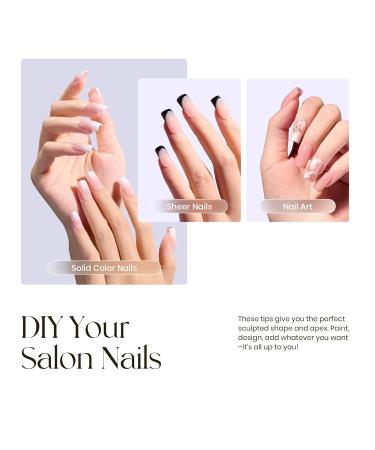 Tipex Nail Tips - Instant Apex Full Cover Gel Nail Tips | Strong Clear Press-On Nails | Short Square Acrylic False Nails (15 Sizes - Buy Online on GoSupps.com