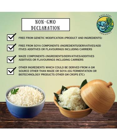 Koalakoi ORGANIC Certified Basmati White Rice from Pakistan (400g - 4.5kg) | Great For Brain Health | Premium Quality Non-GMO | 100% Natural | Source Of Minerals (400g) - Buy Online on GoSupps.com