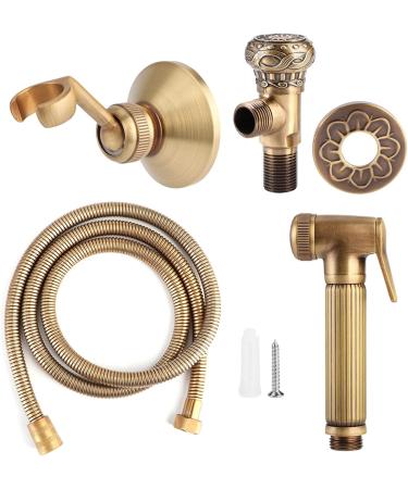 Vintage Brass Handheld Bidet Sprayer Kit | Stylish Bathroom Accessories for International Shipping - Buy Online on GoSupps.com