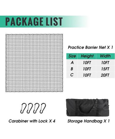 Golf Practice Net Ball Hitting Barrier - Portable Heavy Duty 10x10ft Training Net for Driving, Chipping & Batting - Indoor/Outdoor Sports Netting with Carrying Bag - Buy Online on GoSupps.com