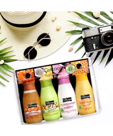 Cottage Travel Kit Shower Scrub + Shower Milk + Moisturizing Body Lotion + Gentle Shampoo 50 ml 4 Units - Buy Online on GoSupps.com