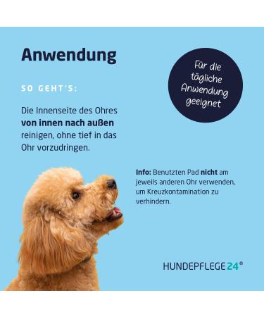 Dog Care24 Ears Cleaner Finger Pads - 50 Gentle & Effective Ear Care Pads for Dogs Cats & Small Animals - Buy Online on GoSupps.com