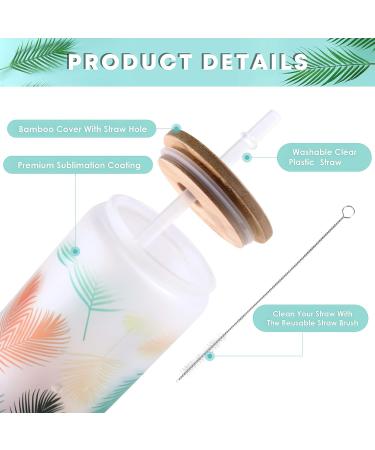 HTVRONT 16oz Frosted Sublimation Beer Can Glass with Bamboo Lid - 8 Pack, Ideal for Iced Coffee, Juice, and Soda - Sublimation Glass Tumblers - Buy Online on GoSupps.com