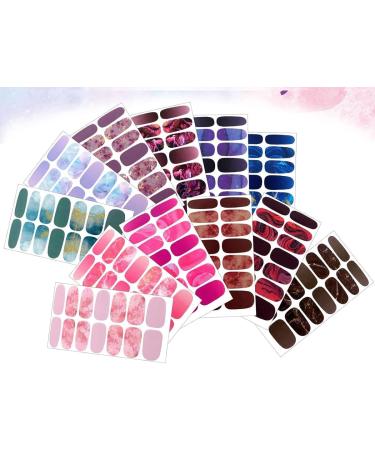 12 Sheets Glitter Gradient Nail Polish Sticker Strips Marble Nail Decal Strips Self Adhesive Gel Nail Wraps Supplies Strips with Nail File Nail Art Sticker for Women Girls DIY Nail Art - Buy Online on GoSupps.com