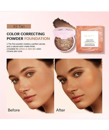 Fond de Teint en Poudre Correcteur de Couleur Poudre Libre protectrice Sous Forme Compacte Poudre Base Maquillage Fixante Multifonctions Couvrance Totale Anti Cernes Poudre (B) - Buy Online on GoSupps.com