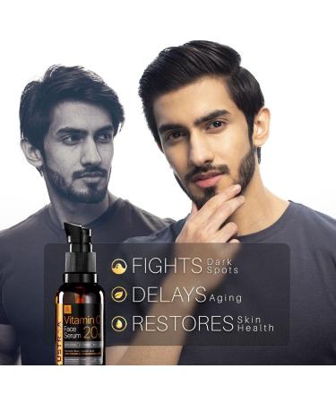 Ustraa 20% Vitamin C Face Serum 30ml - Dermatologically Tested With Hyaluronic Acid & 20% Vitamin C in the purest form Anti-Aging Fights Dark Spots - Buy Online on GoSupps.com