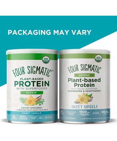 Four Sigmatic Plant-Based Protein with Superfoods - Sweet Vanilla 1.32 lbs (600g) - Boost Energy & Wellness - Buy Online on GoSupps.com