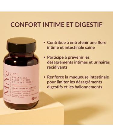 MiY | Probiotique flore intestinale & intime Brevet | 4 souches pr biotiques & probiotiques | 60 g lules gastro-r sistantes | 1 mois - Buy Online on GoSupps.com