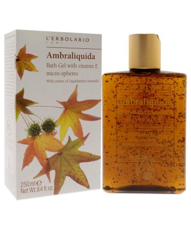 L'Erbolario Ambraliquida Bath Gel - Vitamin E Infused Toning & Protective Skin Care - Amber Creamy Fragrance - 8.4 oz - International Shipping Available - Buy Online on GoSupps.com