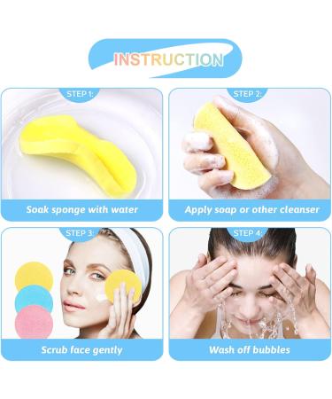 120 Pieces Compressed Facial Sponges - Professional Makeup Removal Exfoliating Spa Cleaning Sponges (Yellow Pink Blue - Buy Online on GoSupps.com