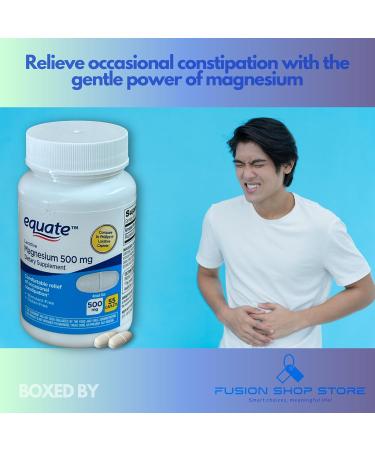 Magnesium for Constipation- 500mg Citrate 55 caplets Digestive Support Laxative (Pack of 2) Boxed by Fusion Shop Store - Buy Online on GoSupps.com