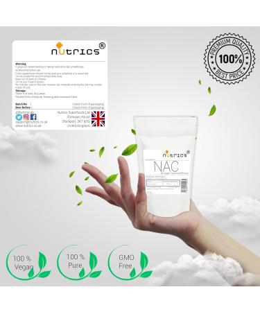 Nutrics NAC N Acetyl Cysteine 850mg 1000 V Capsules - 1 Year Supply | Vegan Vegetarian Halal & Kosher Diet | 1000 Count - Buy Online on GoSupps.com
