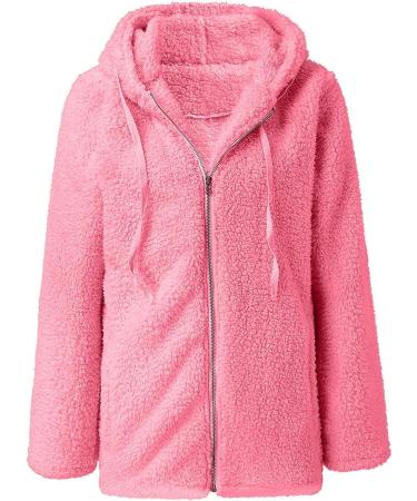 FUNEY Women's Warm Sherpa Fleece Hoodie Jacket in Pink - Cozy Winter Cardigan - Buy Online on GoSupps.com