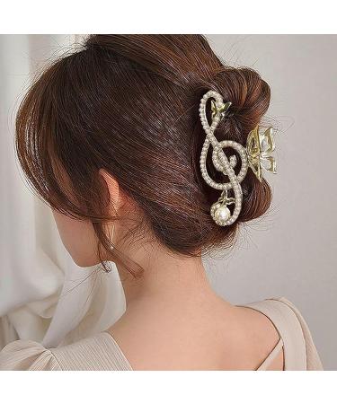Music 2Pcs Rhinestone Hair Claw Clips | Large, Strong Metal Design | Muticolor Hair Jaw Clips | Acetate Hair Claws | Cute Headwear Gifts - Buy Online on GoSupps.com